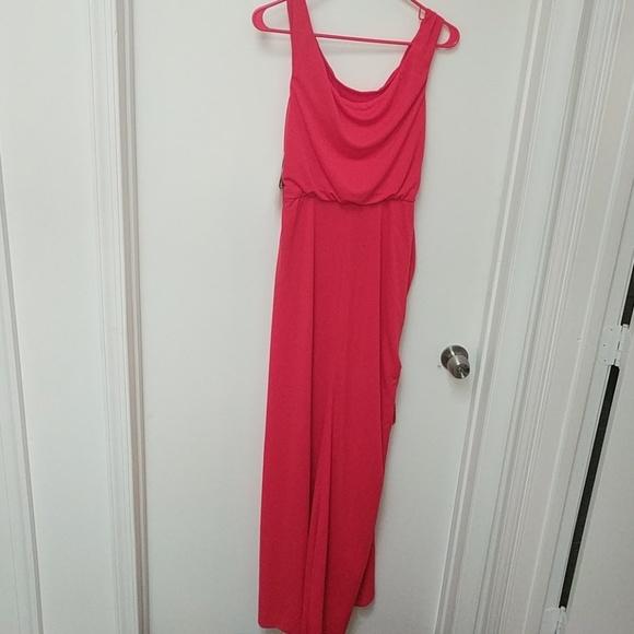 Mikael Aghal Beaded Draped Gown - Orange Red - Picture 5 of 10